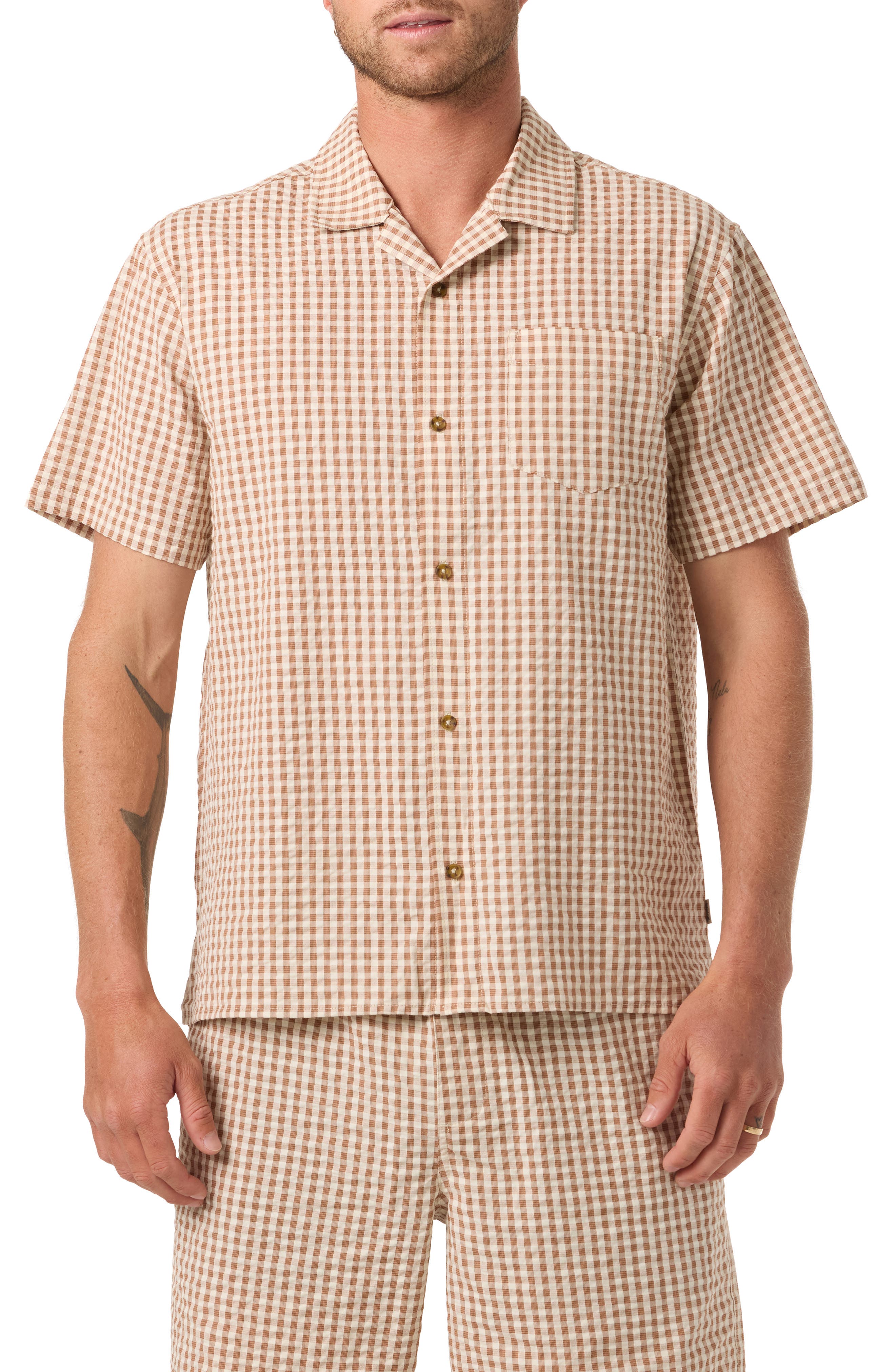 OG Seersucker Plaid Camp Shirt - image 3