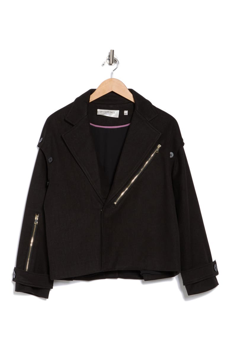 Boxy Zip Front Jacket, Alternate, color, BLACK