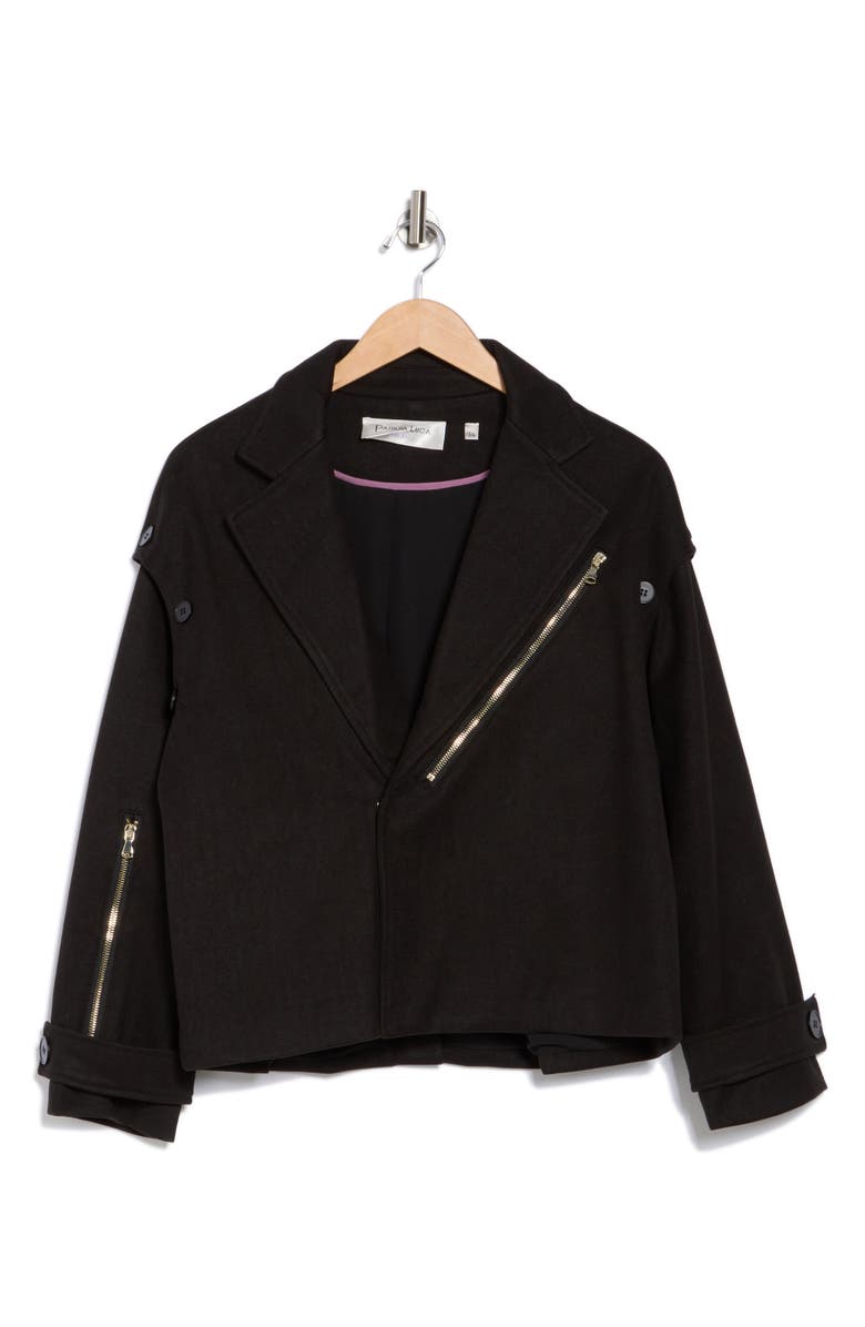 PATRIZIA LUCA Boxy Zip Front Jacket, Alternate, color, Black