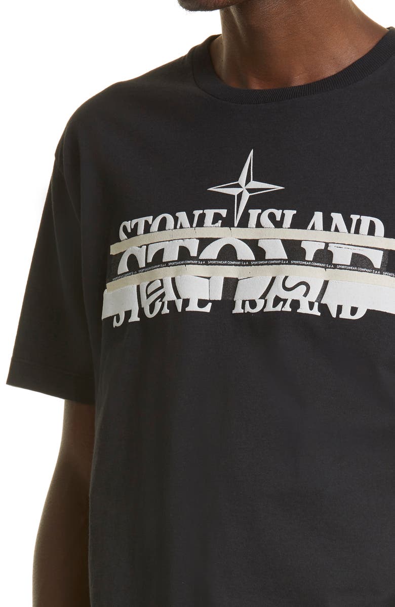 Stone Island Mixed Logo Slim Fit Cotton Graphic Tee, Alternate, color,