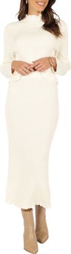Petal & Pup Payton Mock Neck Top & Maxi Skirt Rib Set