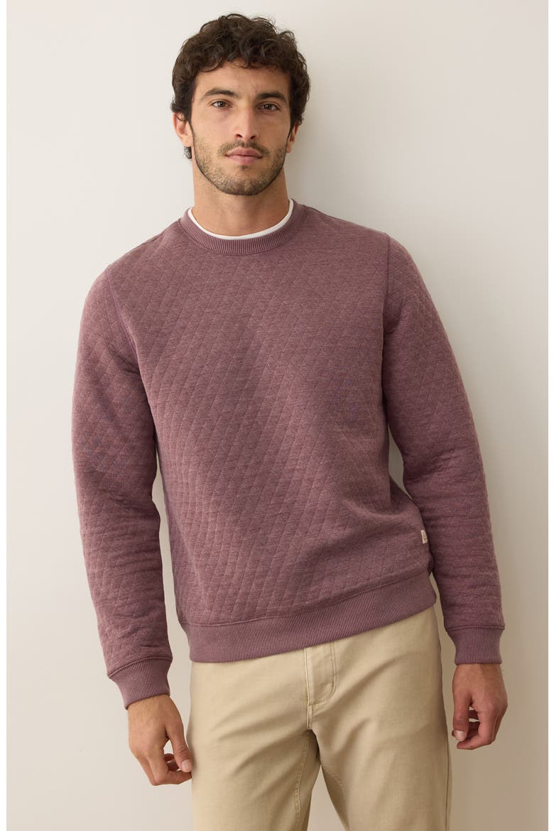 Corbet Quilted Crewneck Sweatshirt, Alternate, color, PLUM STEEL