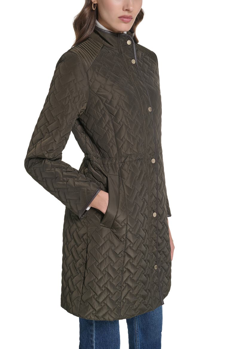 Signature Quilted Stand Collar Jacket, Alternate, color, OLIVE