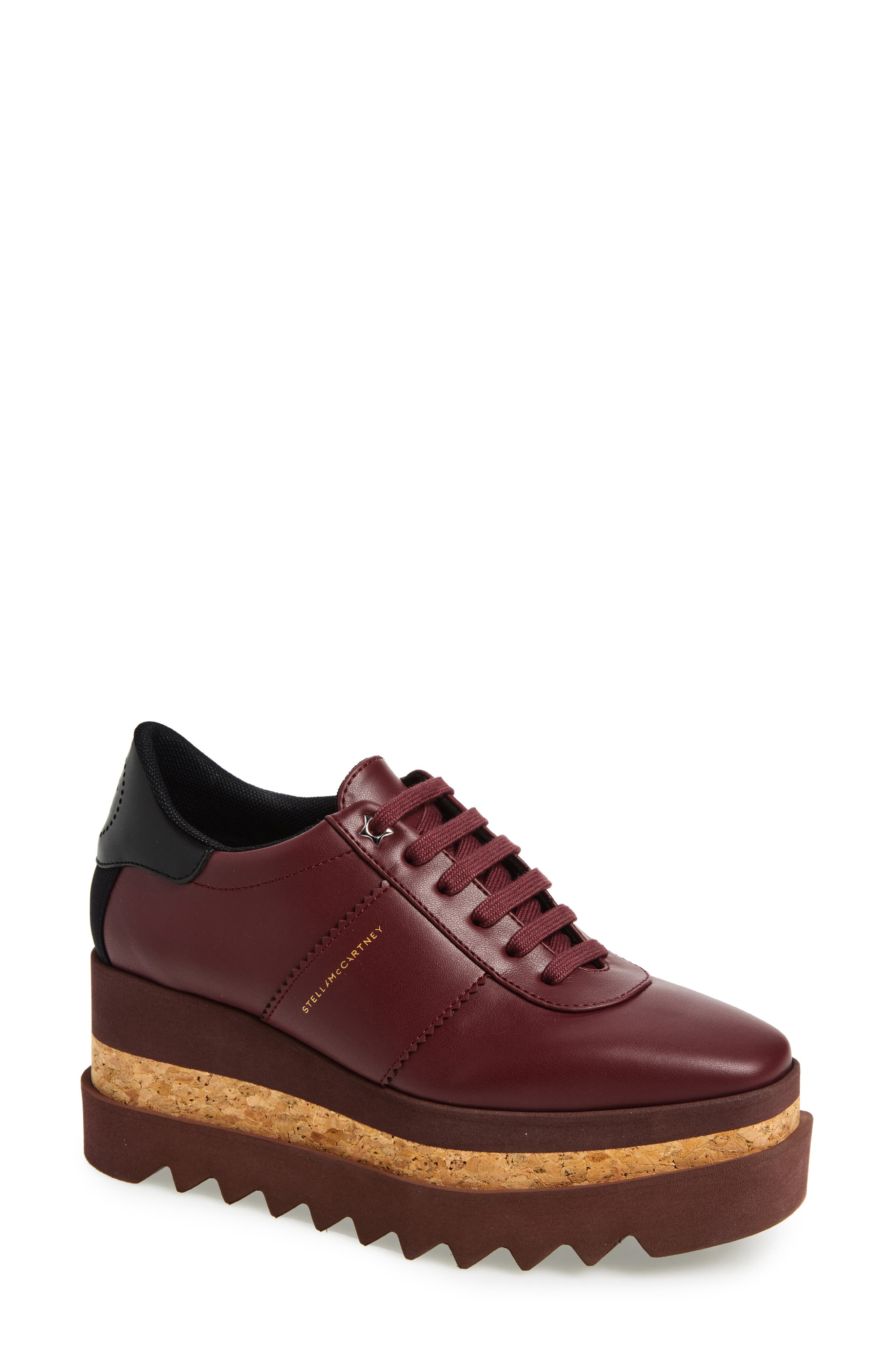 Stella McCartney Sneakelyse Platform Sneaker, Main, color, Burgundy