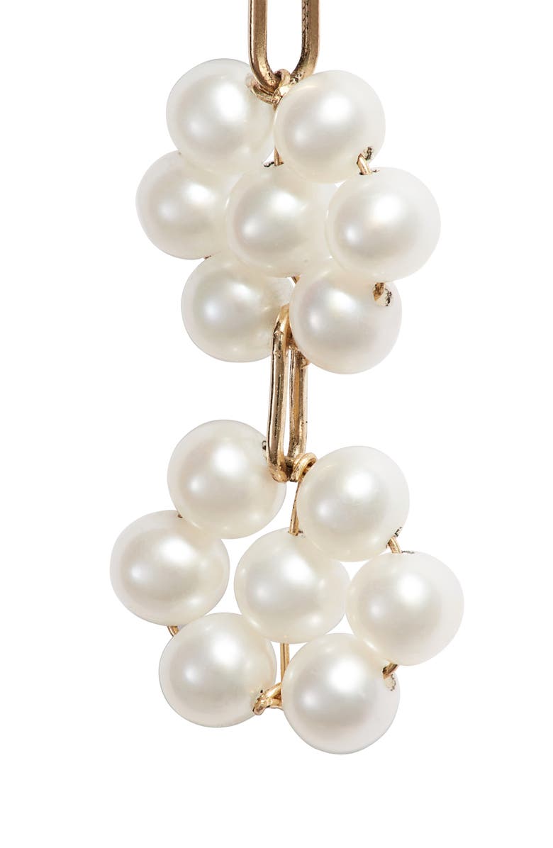 Poppy Finch Triple Pearl Flower Drop Earrings, Alternate, color, 