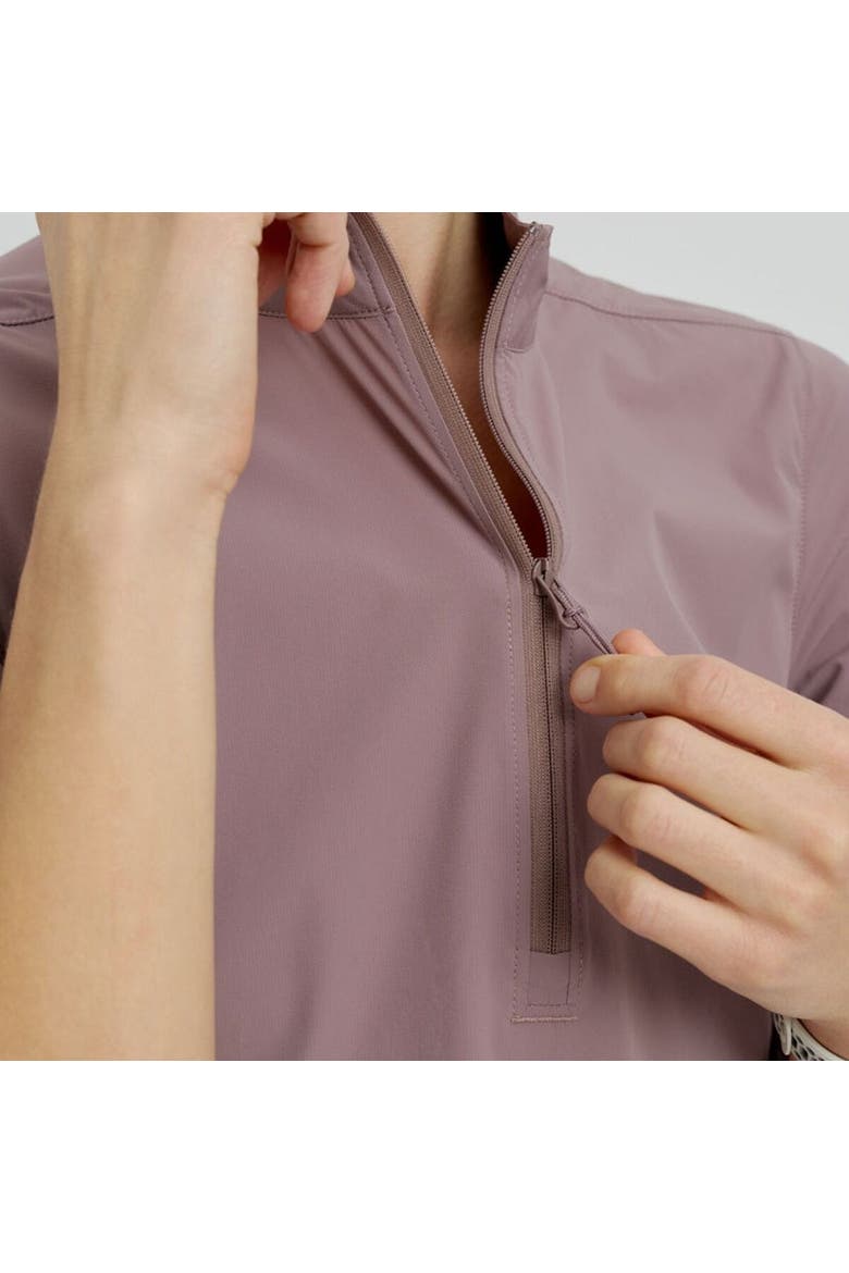 Aerostretch Zip Top, Alternate, color, Twilight Mauve