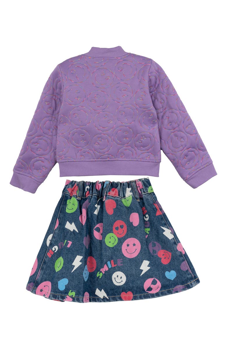 Girls Like US Kids' Bomber Jacket, Tee & Skirt Set, Alternate, color, Purple