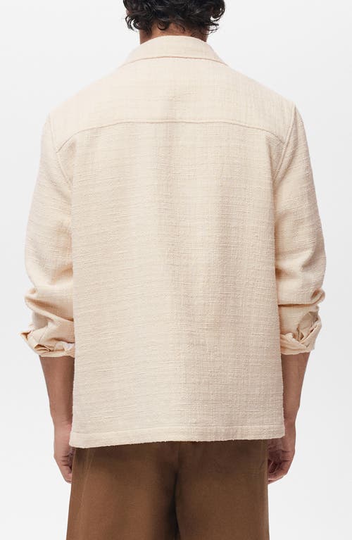 Mango Structured Cotton Blend Overshirt In White