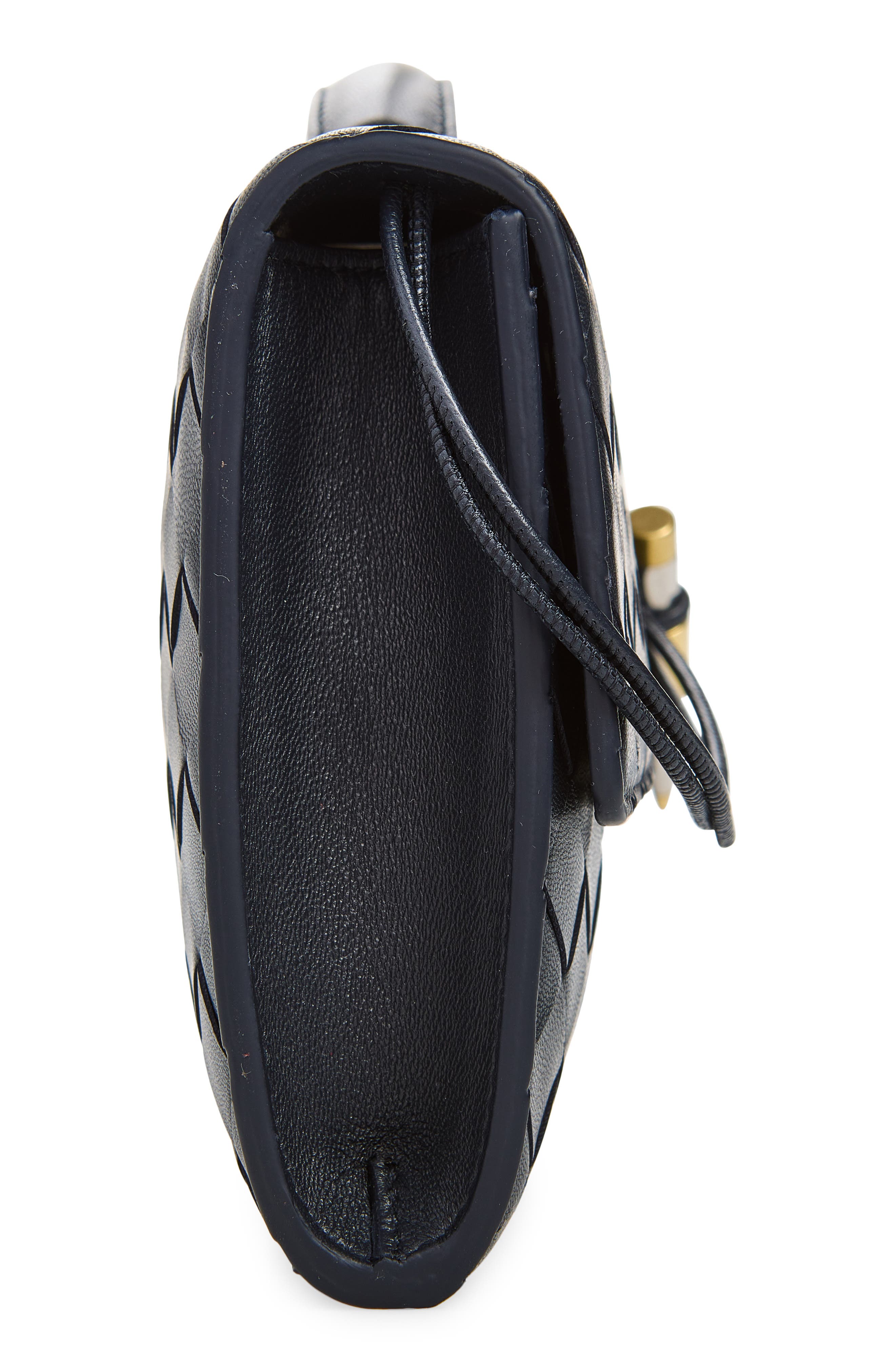 Intrecciato Pouch, Alternate, color, 4348 MIDNIGHT-BRASS V-S