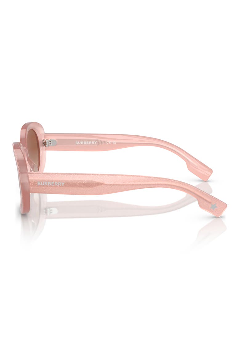 Kids' 48mm Oval Sunglasses, Alternate, color, GLITTER OPAL PINK / BROWN