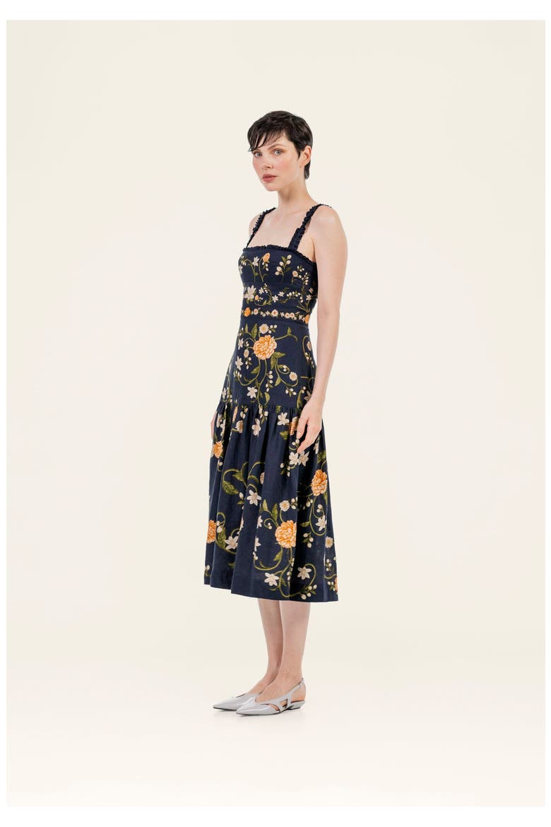 Nispero Valle Midi Dress, Alternate, color, Multicolor
