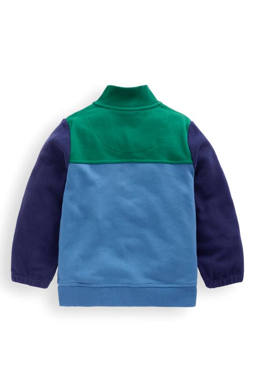 Mini Boden Kids' Colorblock Zip-up Sweatshirt Jacket In Multi