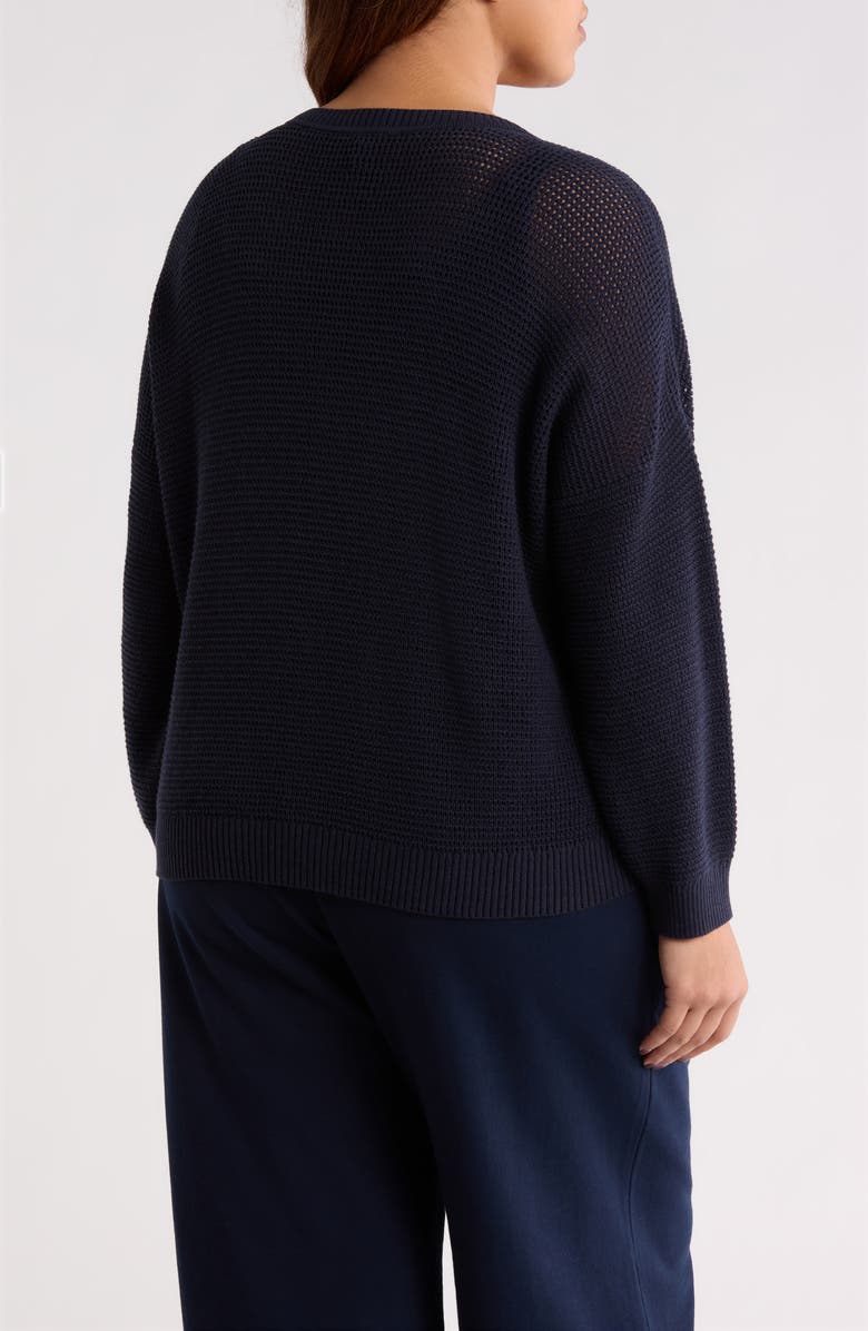 Eileen Fisher Waffle Knit Sweater, Alternate, color, Ink