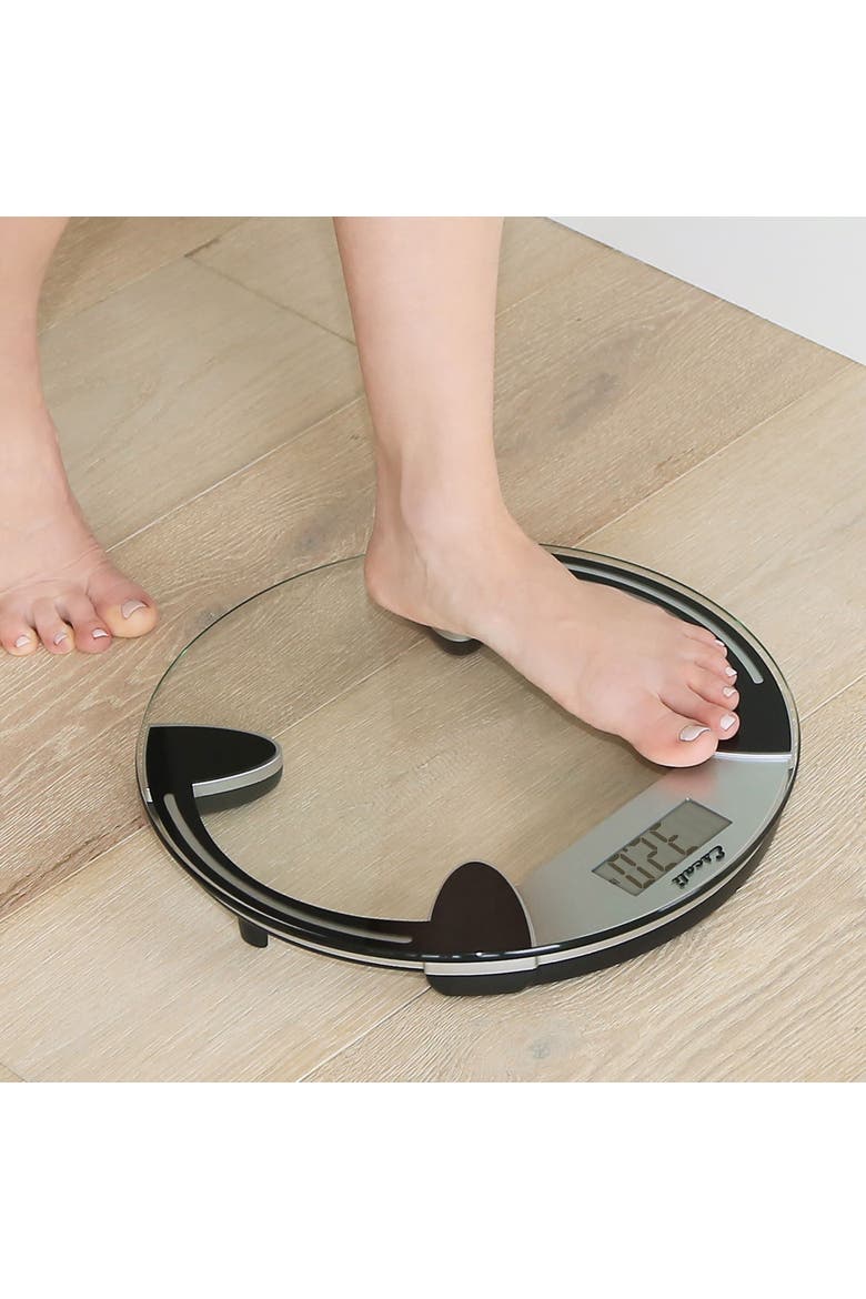 Glass Platform Bathroom Scale, Alternate, color, Clear/Black