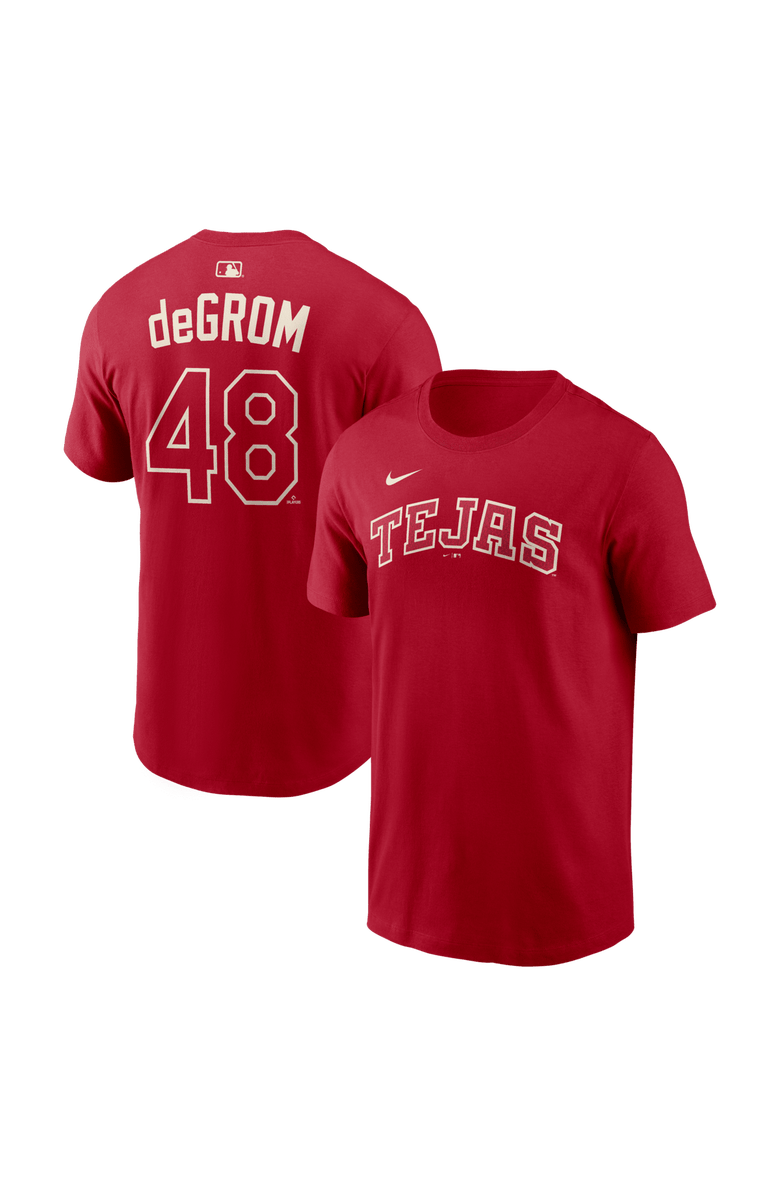 Nike Men's Nike Jacob deGrom Red Texas Rangers 2026 City Connect Name & Number T-Shirt, Main, color, Red