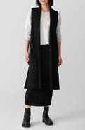Eileen Fisher Shawl Collar Wool Longline Vest