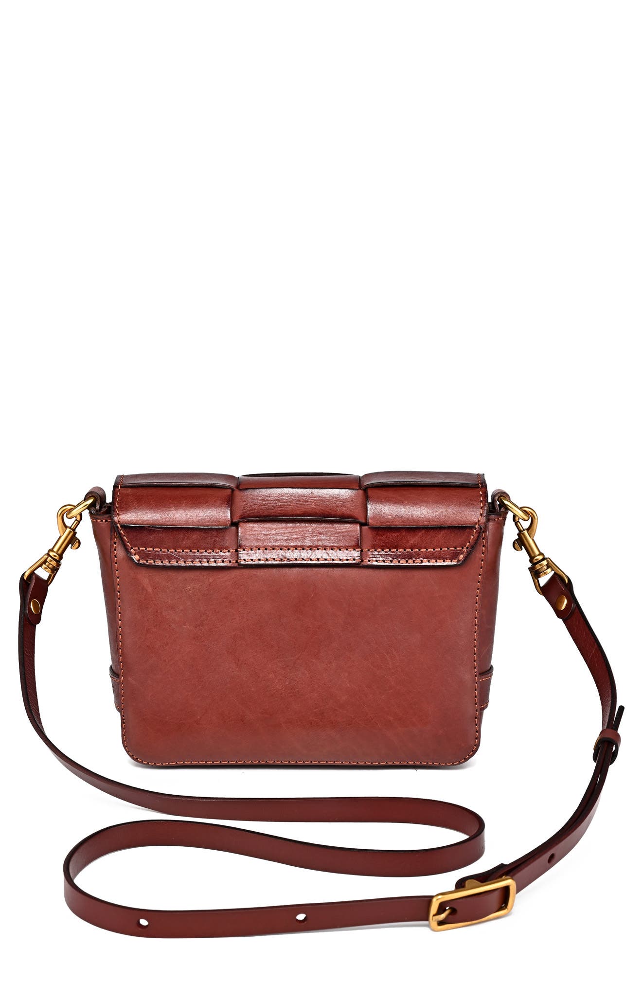 Lupi Woven Leather Crossbody Bag, Alternate, color, BROWN