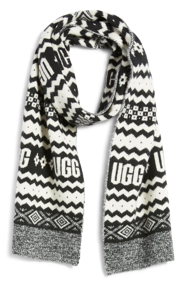 Chunky UGGIsle Scarf, Alternate, color, BLACK MULTI