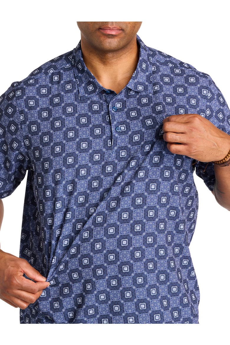 Big & Tall Bahama Coast Barcelo Tiles IslandZone® Polo Shirt, Alternate, color, ECLIPSE