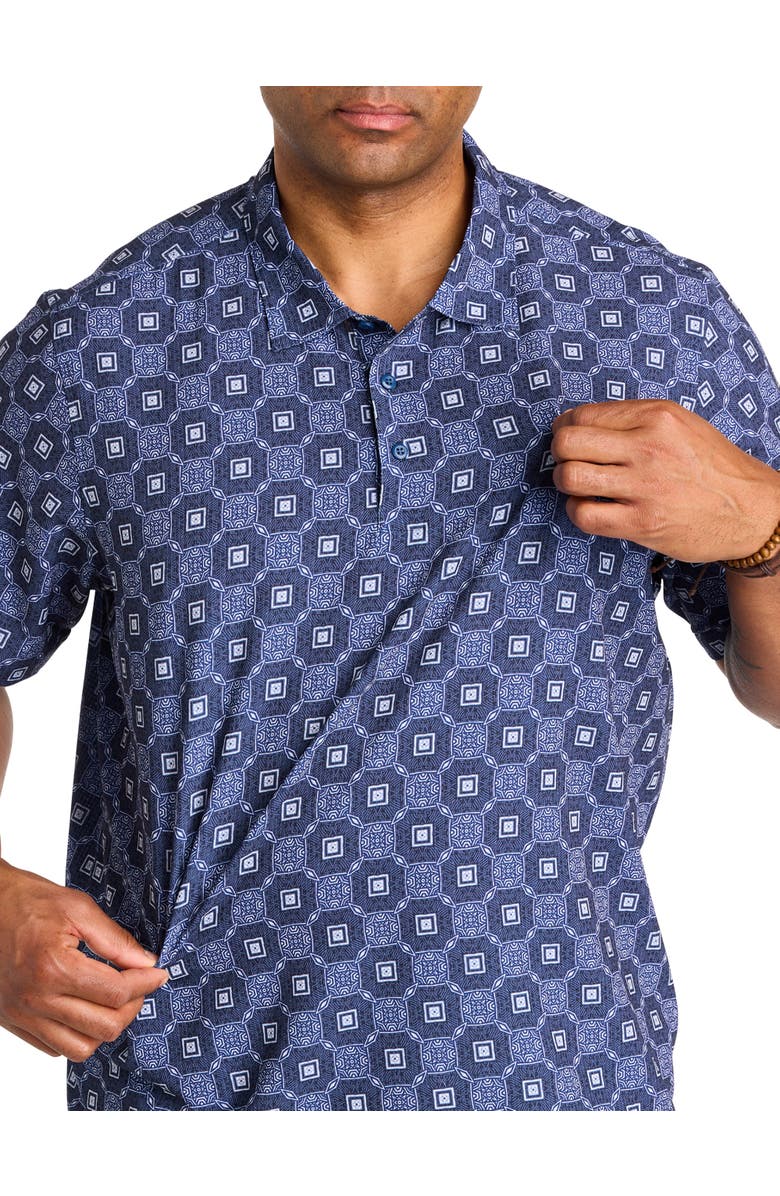 Tommy Bahama Big & Tall Bahama Coast Barcelo Tiles IslandZone<sup>®</sup> Polo Shirt, Alternate, color, Eclipse