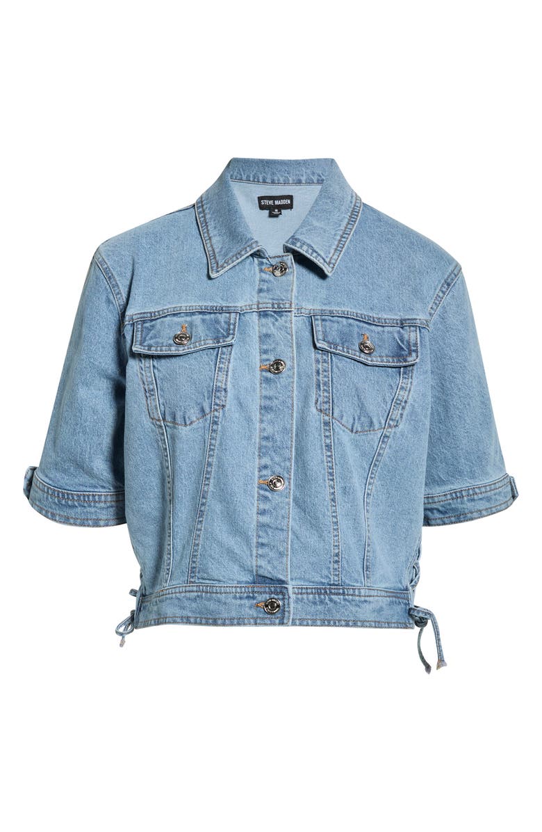 Steve Madden Blu Short Sleeve Denim Jacket, Main, color, Indigo Blue