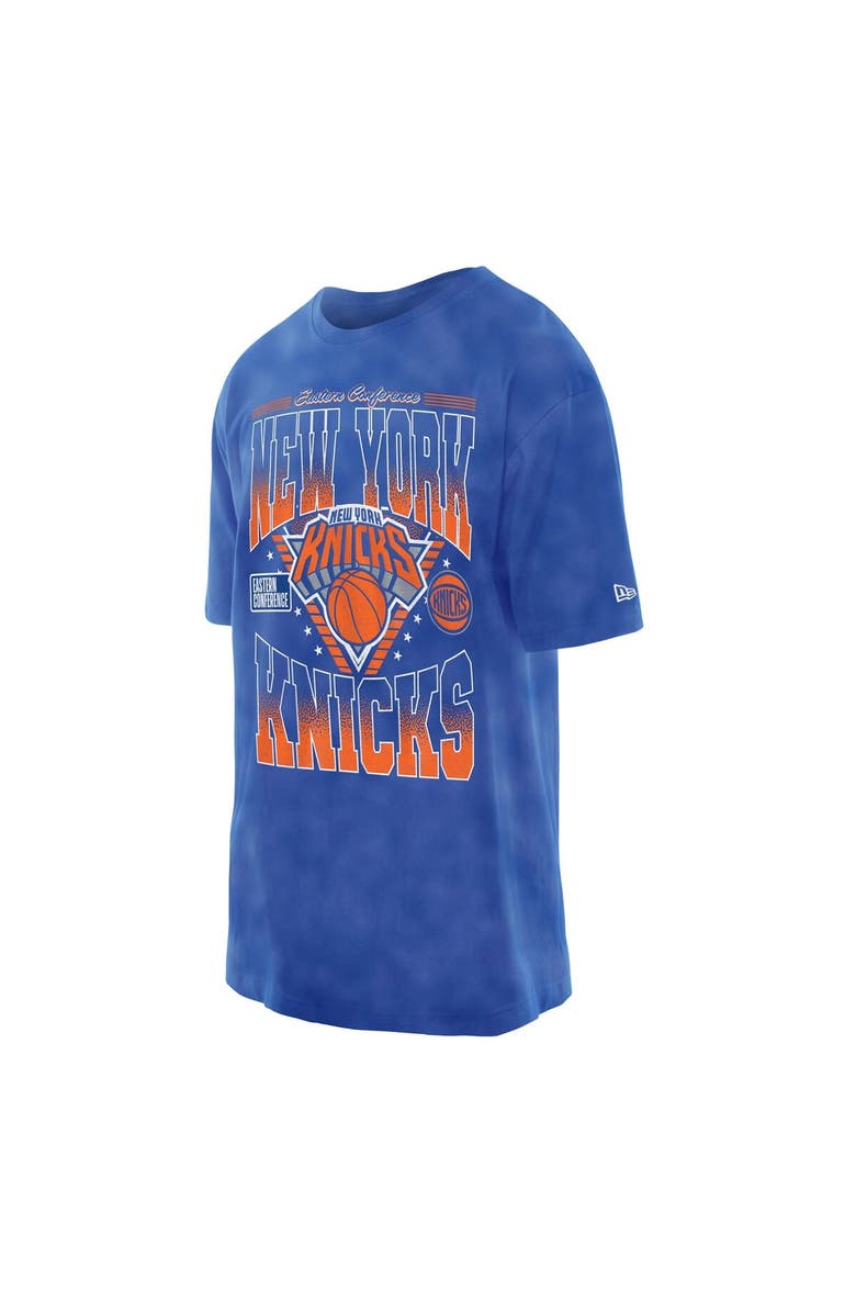 New Era Men's New Era Blue New York Knicks Old School Sport Vintage Wash T-Shirt, Alternate, color, Blue
