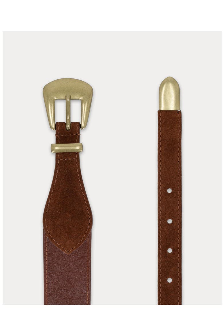 Taylor Double Leather Belt, Alternate, color, Brown