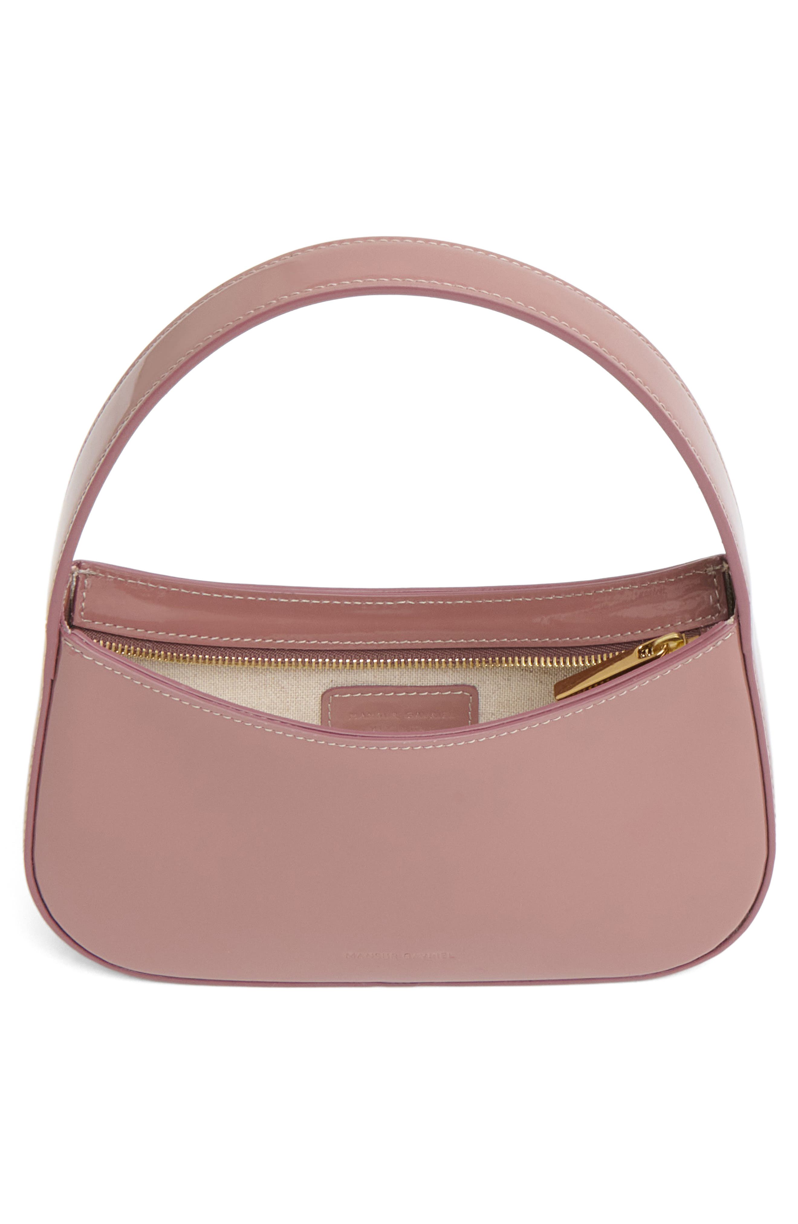 Mansur Gavriel Mini BonBon Patent Leather Shoulder Bag, Alternate, color, Rosewood