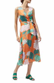 Lafayette 148 New York Floral Print Midi Dress