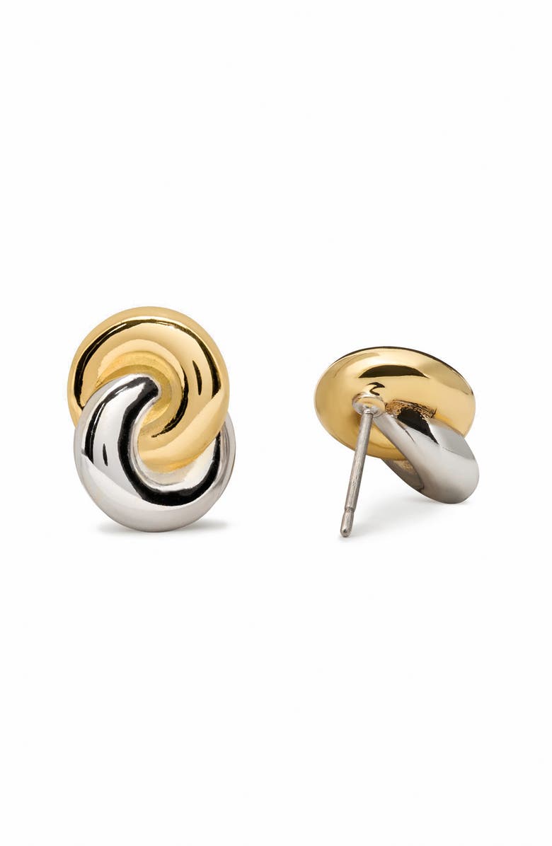 Kate Spade New York twisted stud earrings, Alternate, color, Silver Gold