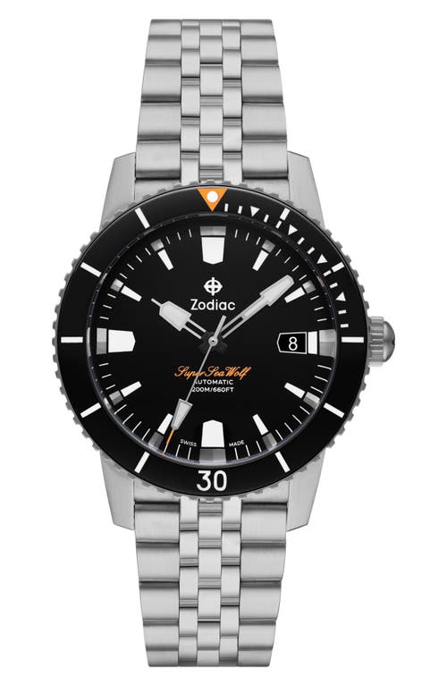 Zodiac Compression Diver Automatic Stainless Steel Watch, 40mm in Silver at Nordstrom
