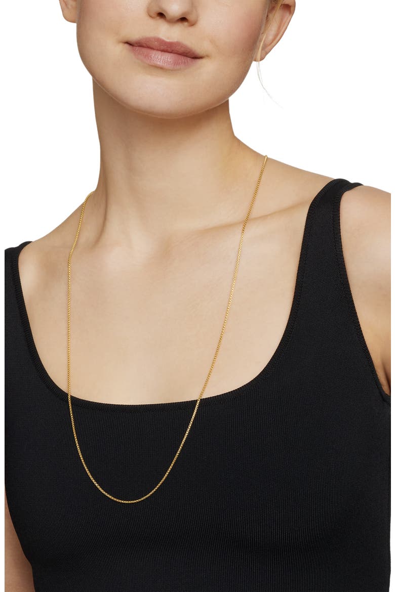 Box Chain Slider Necklace in 18K Yellow Gold, 1.7mm, Alternate, color, YELLOW GOLD
