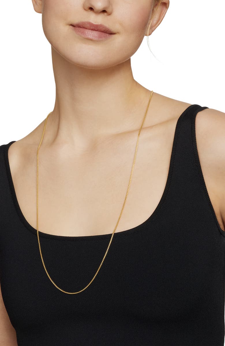 David Yurman Box Chain Slider Necklace in 18K Yellow Gold, 1.7mm, Alternate, color, Yellow Gold