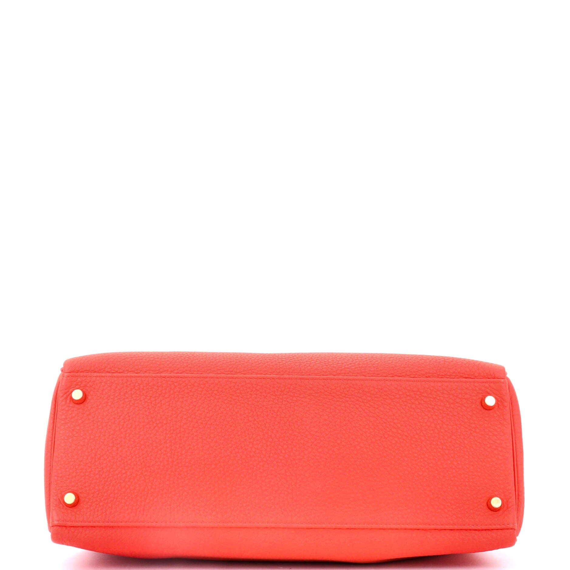 Pre-Owned Hermes Kelly Handbag Orange Togo with Gold Hardware 35, Alternate, color, Capucine