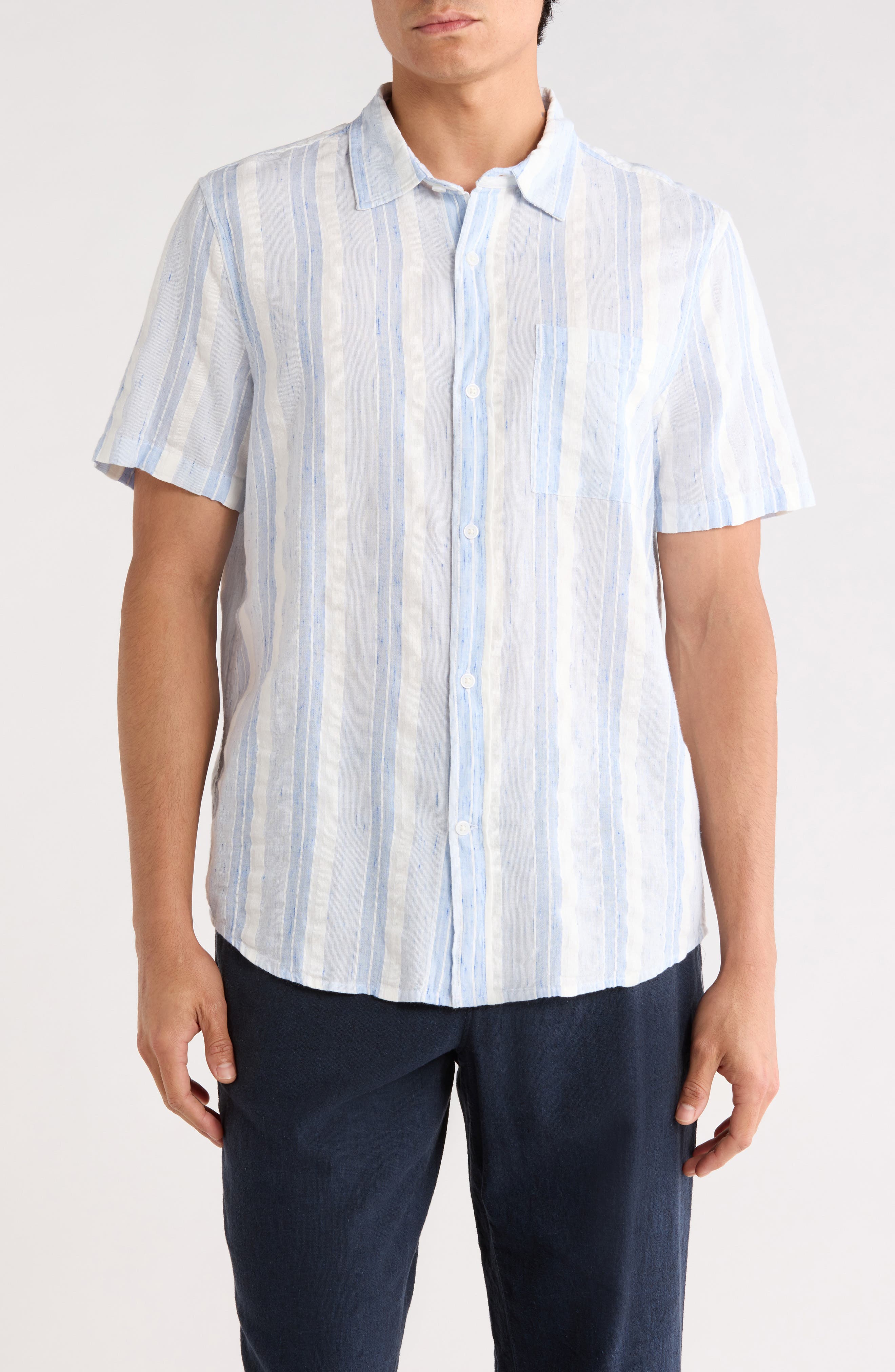 Short Sleeve Woven Slub Shirt - image 3