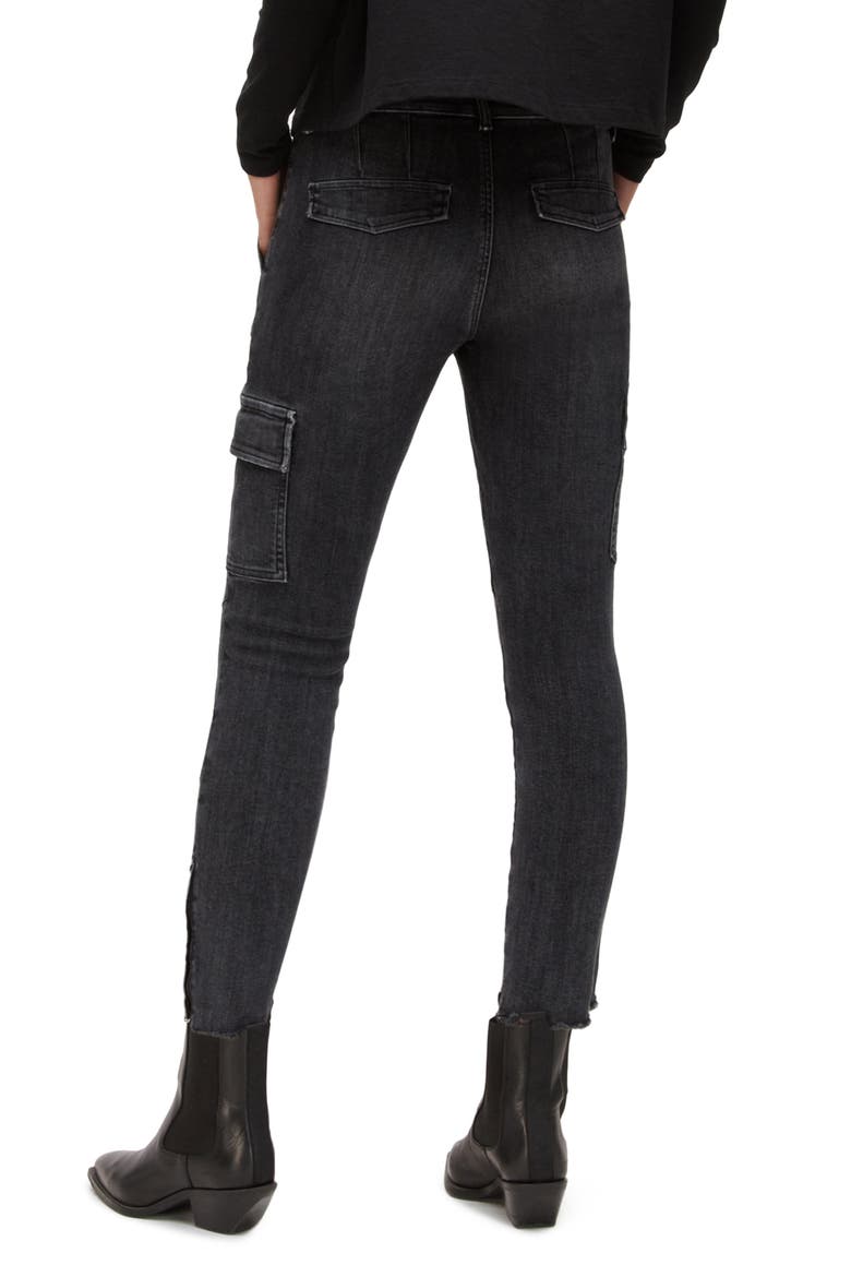 Duran Skinny Cargo Jeans, Alternate, color, WASHED BLACK