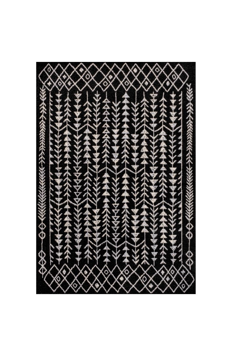 JONATHAN Y Ziri Moroccan Geometric Area Rug, Main, color, Black/Cream