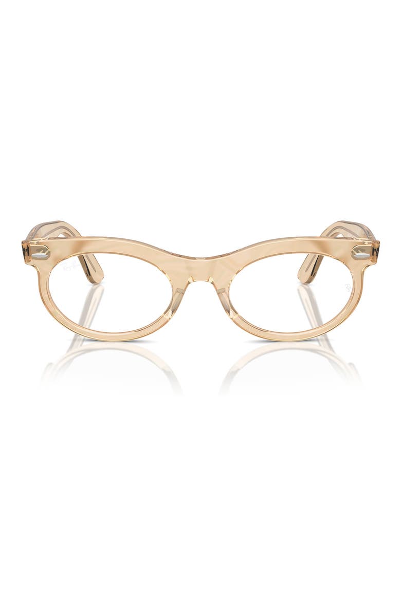 53mm Oval Optical Glasses, Main, color, BROWN