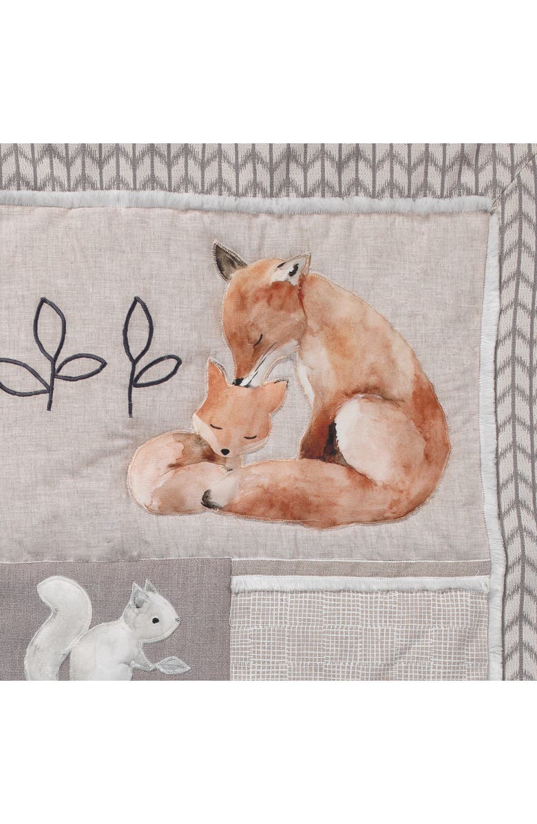 Lambs & Ivy Painted Forest Woodland Animals 4-Piece Nursery Baby Crib Bedding Set, Alternate, color, Tan