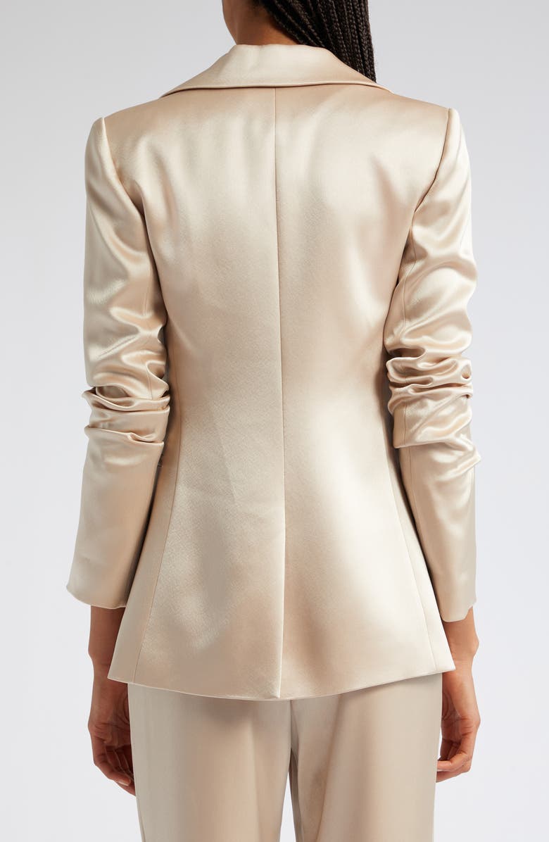 Alice + Olivia Pailey Fitted Satin Blazer, Alternate, color,