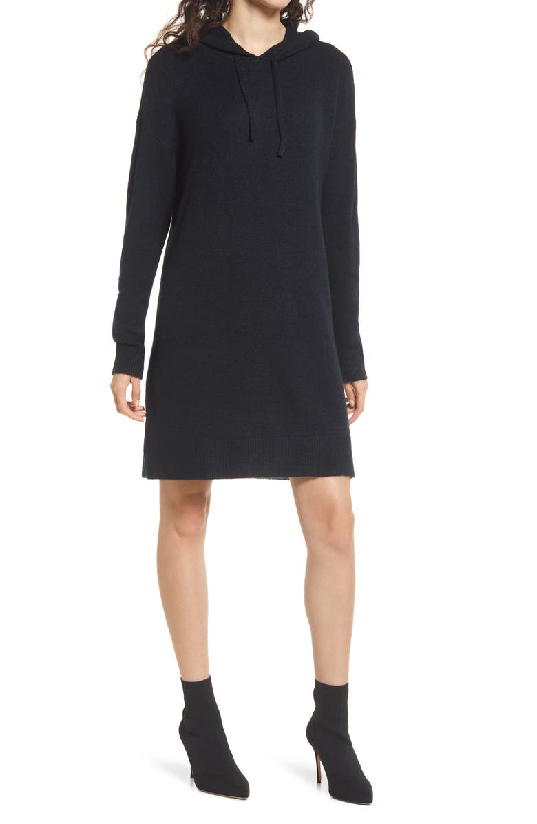 VERO MODA Lefile Hooded Long Sleeve Sweater Dress, Main, color,