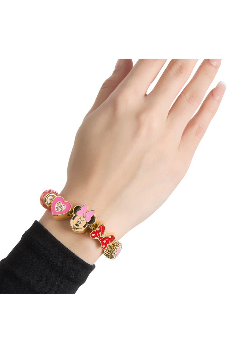 Minnie Mouse Charm Bracelet with Heart Accents, Alternate, color, Gold