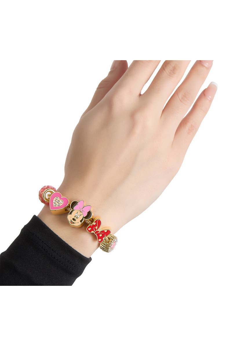 Disney Minnie Mouse Charm Bracelet with Heart Accents, Alternate, color, Gold