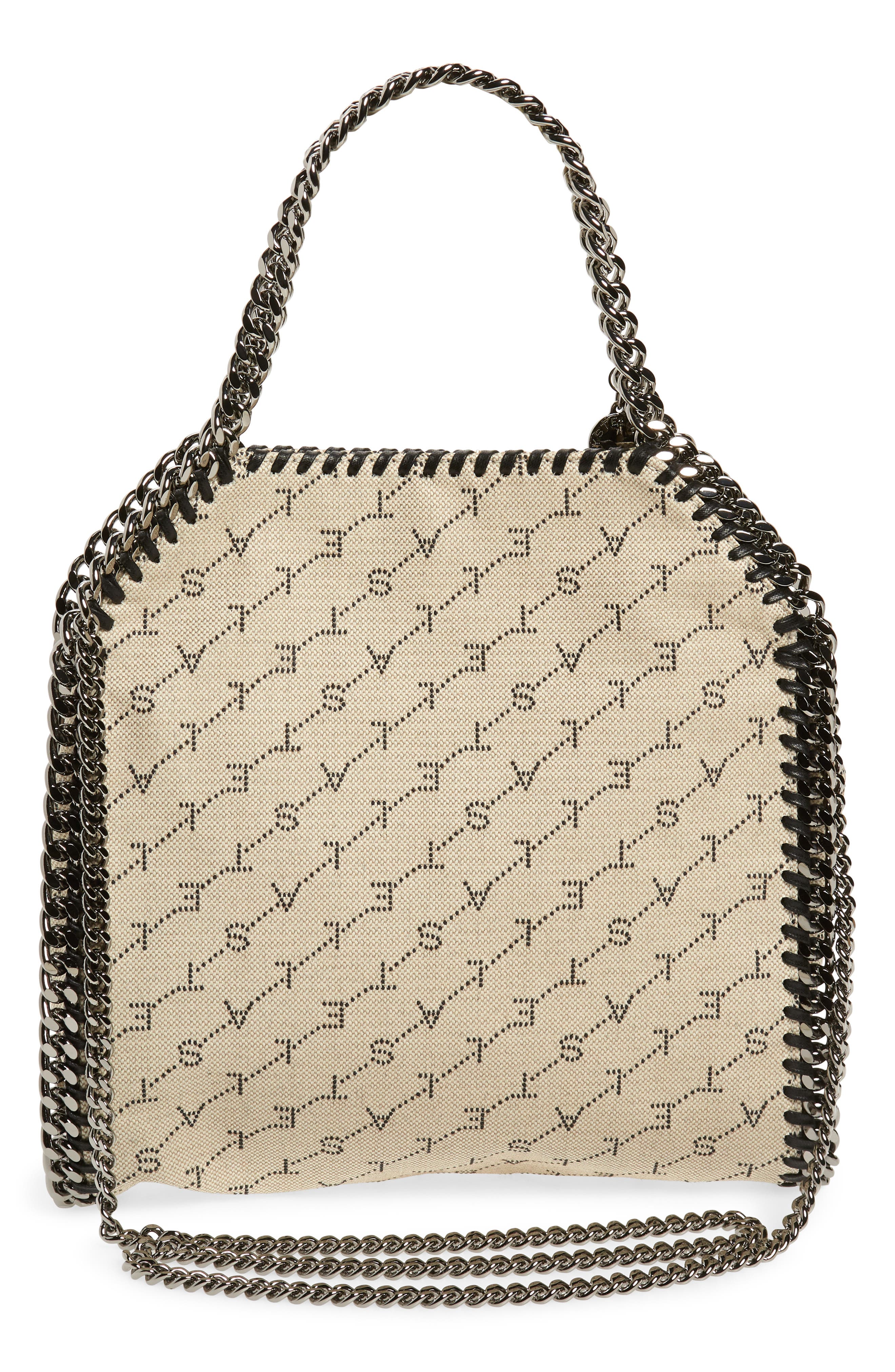 Stella McCartney Mini Falabella Logo Canvas Tote, Alternate, color, 