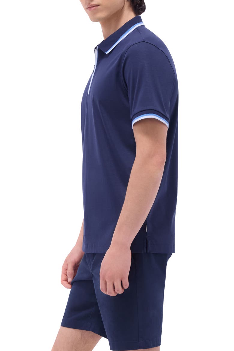 Tipped Quarter Zip Polo, Alternate, color, NAVY