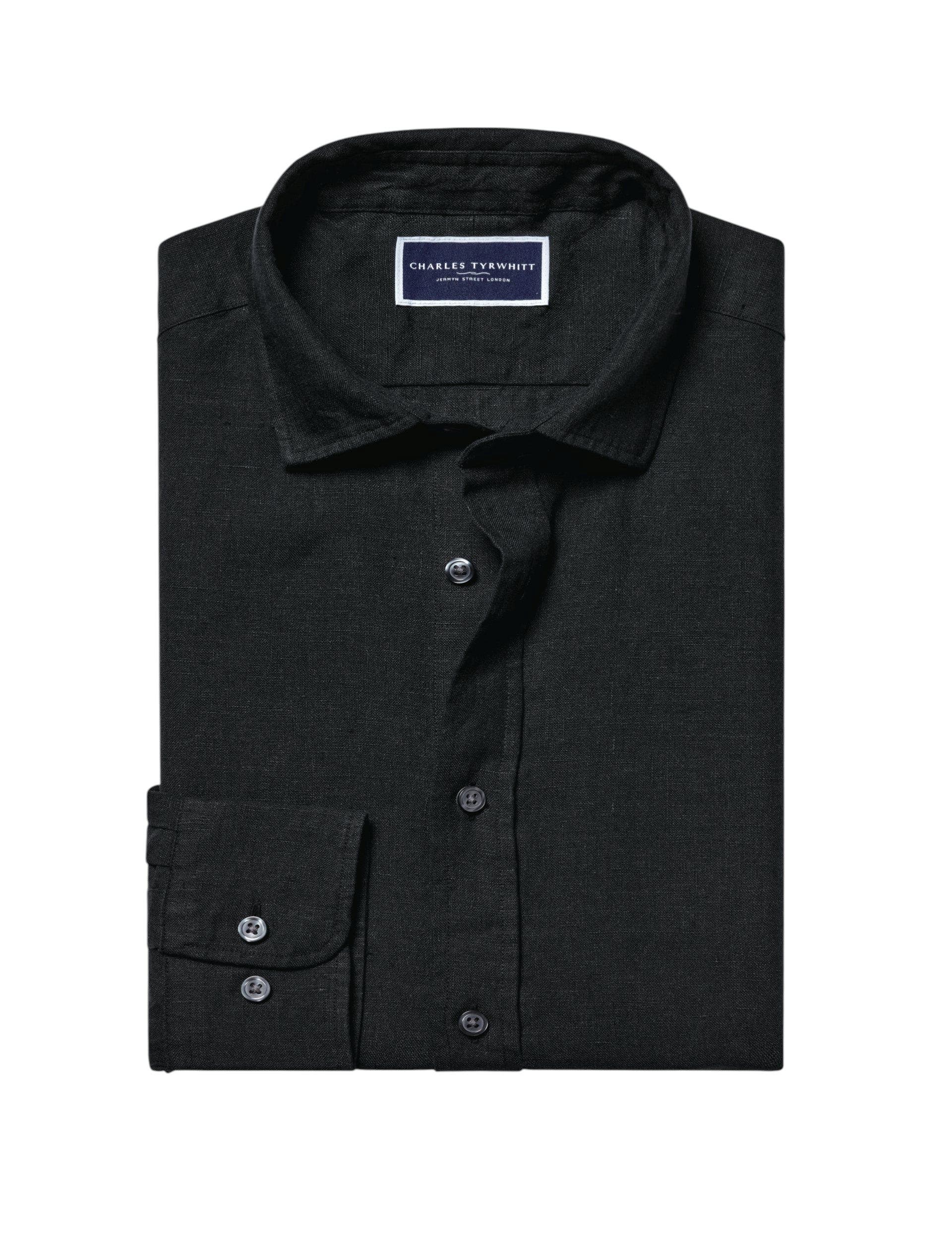 charles tyrwhitt black dress shirt Charles Tyrwhitt Button Down Stretch Oxford Shirt Black