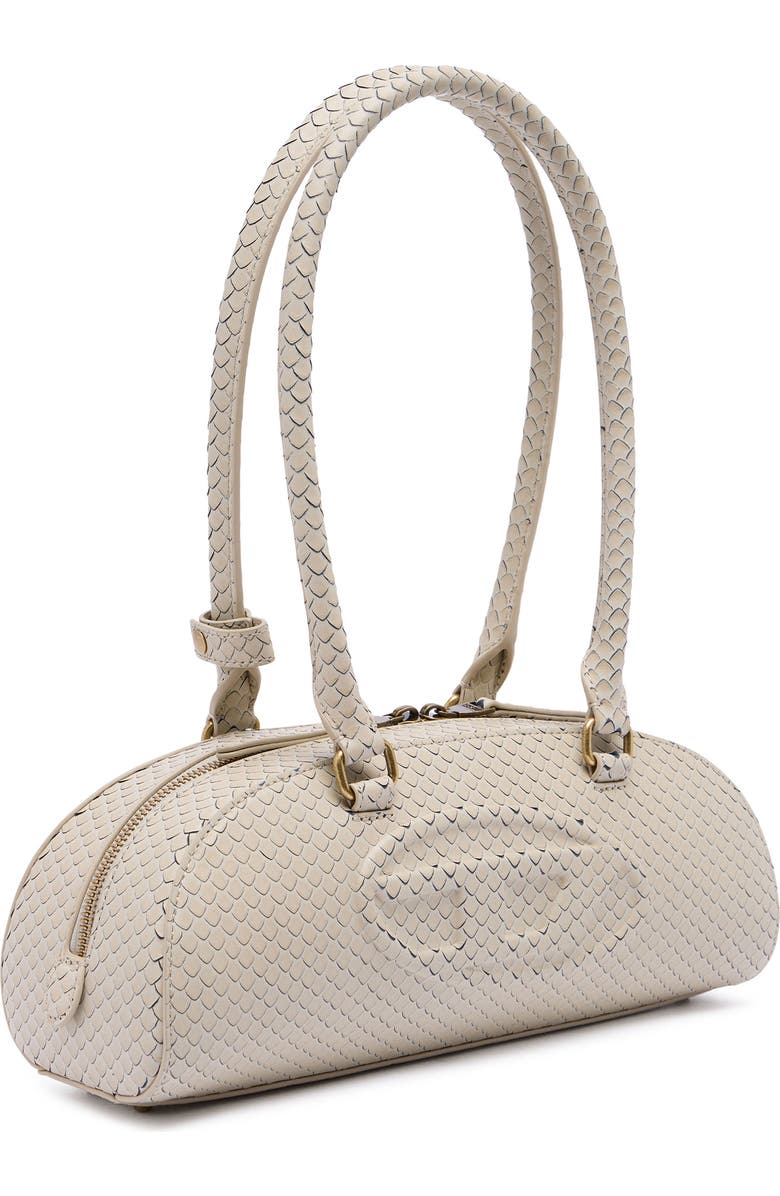 DIESEL<sup>®</sup> 1DR Dome Snakeskin Embossed Leather Shoulder Bag, Alternate, color, Khaki