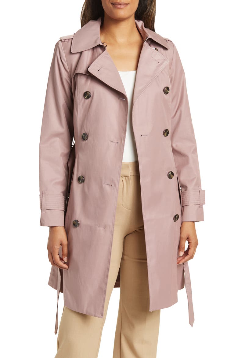 Belted Double Breasted Trench Coat, Main, color, HEATH
