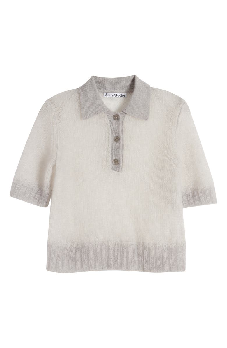 Acne Studios Kleah Double Mohair Blend Polo Sweater, Alternate, color,