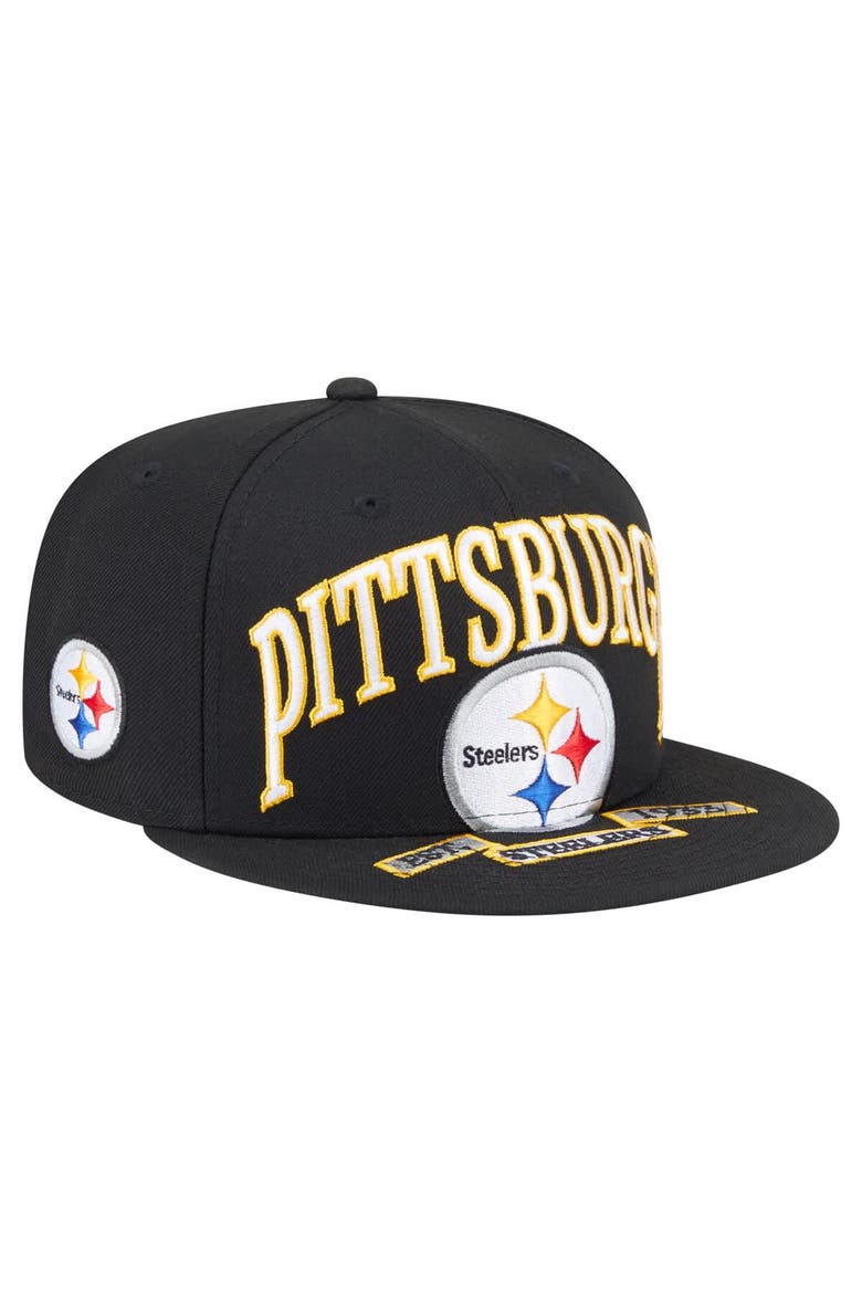 Men's New Era Black Pittsburgh Steelers  Oversized 59FIFTY Fitted Hat, Main, color, Black